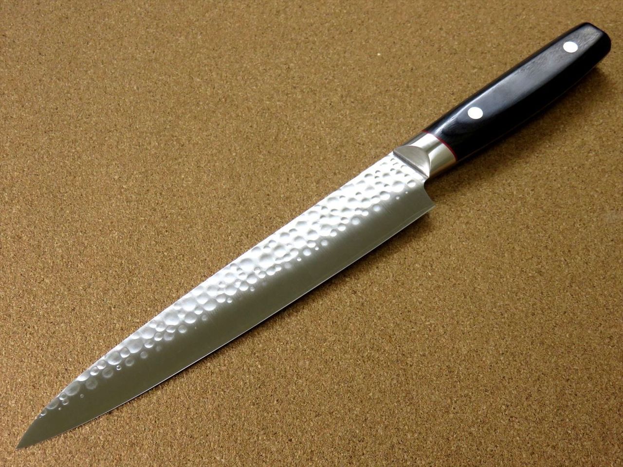 Japanese PRO-J Kitchen Sujihiki Slicing Knife 210mm 8.3 inch Hammered SEKI JAPAN