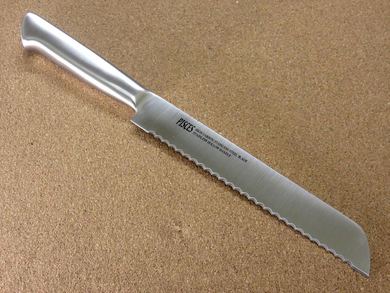 Japanese Pisces Kitchen Bread Knife 190mm 7.5 inch Stainless Handle SEKI JAPAN