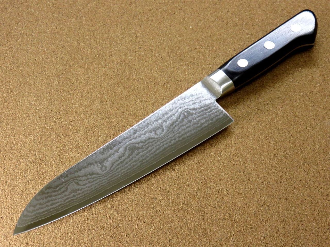 Japanese Kanetsune Kitchen Santoku Knife 180mm 7.1 inch VG10 Damascus SEKI JAPAN