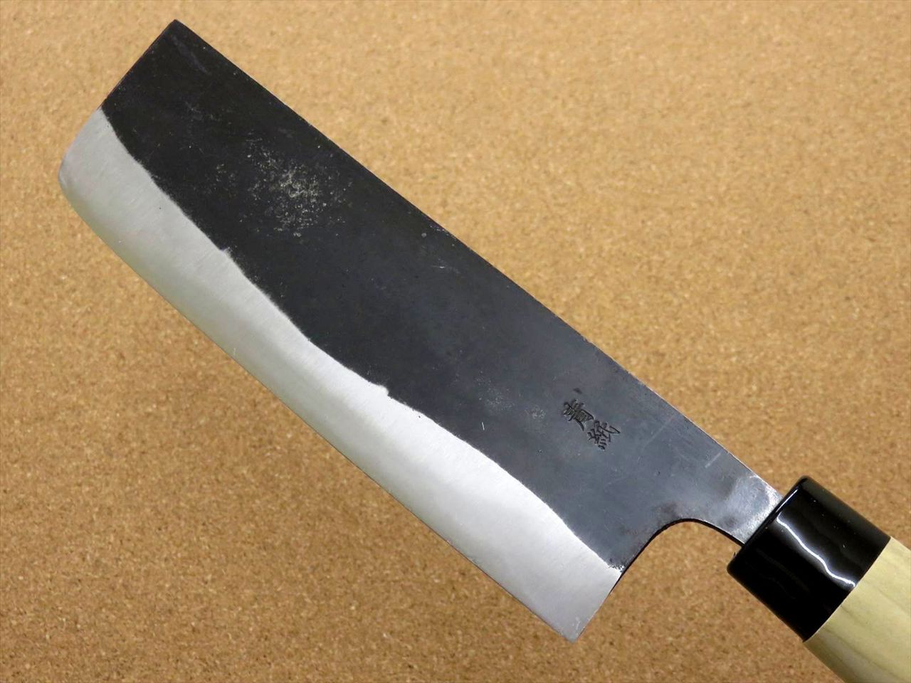 Japanese Kitchen Nakiri Vegetable Knife 6.3 inch Kuro-Uchi Blue Steel #2 JAPAN