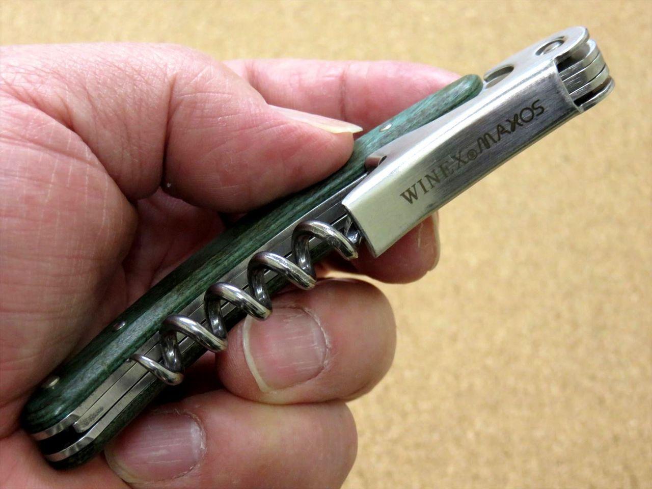 Japanese Sommelier Knife Corkscrew Wine Bottle Opener Green Plywood SEKI JAPAN