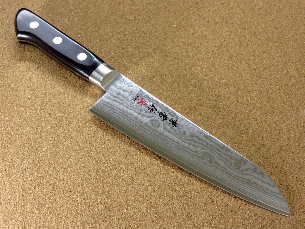 Japanese Kanetsune Kitchen Santoku Knife 180mm 7.1 inch VG10 Damascus SEKI JAPAN