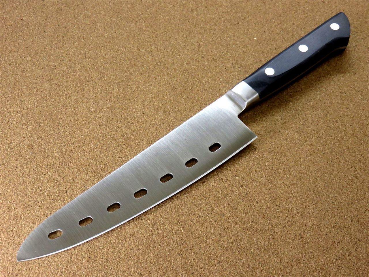 Japanese Masamune Kitchen Perforated Gyuto Chef's Knife 7.1" Bolster SEKI JAPAN