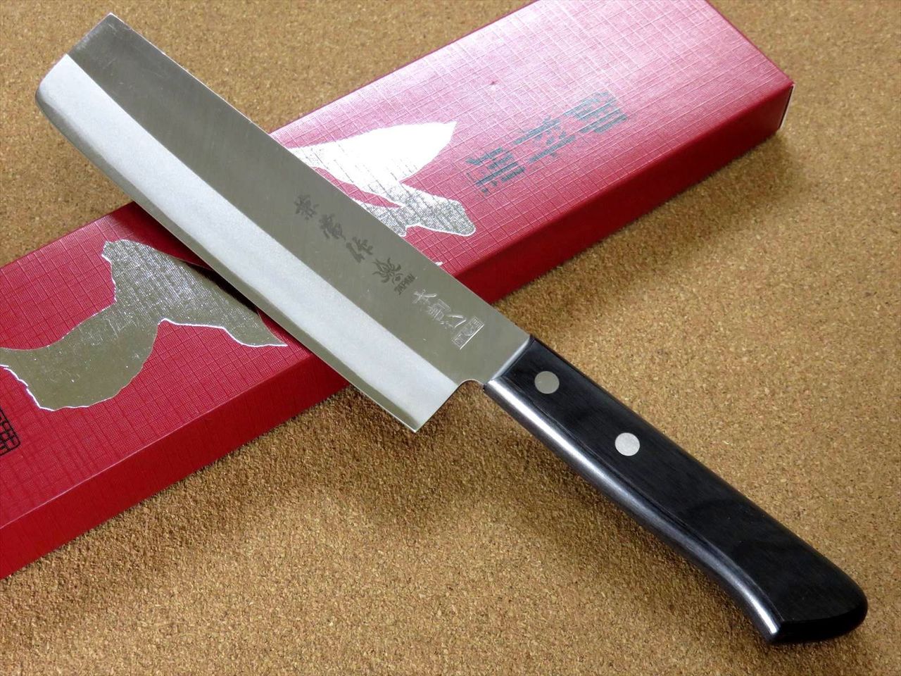 Japanese Kanetsune Kitchen Nakiri Vegetable Knife 6.5" Carbon 3 layer SEKI JAPAN