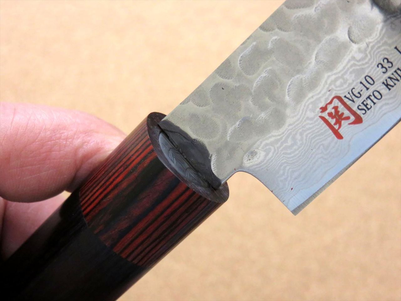 Japanese SETO ISEYA-I Kitchen Petty Utility Knife 5.9" Damascus Hammered JAPAN