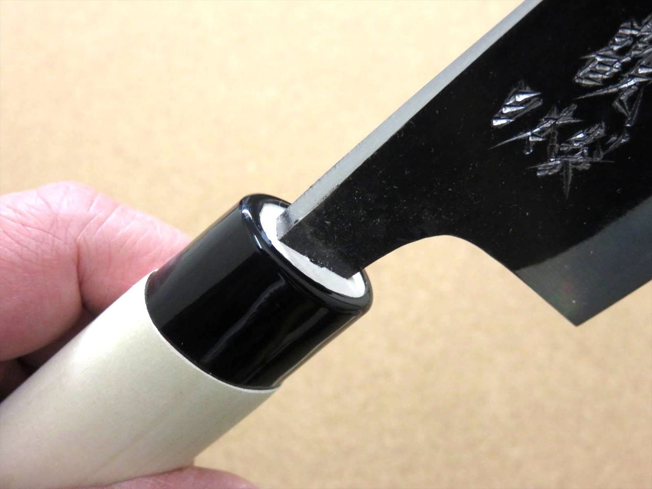 Japanese Kitchen Nakiri Vegetable Knife 7.1 inch Kuro-Uchi Blue Steel #2 JAPAN