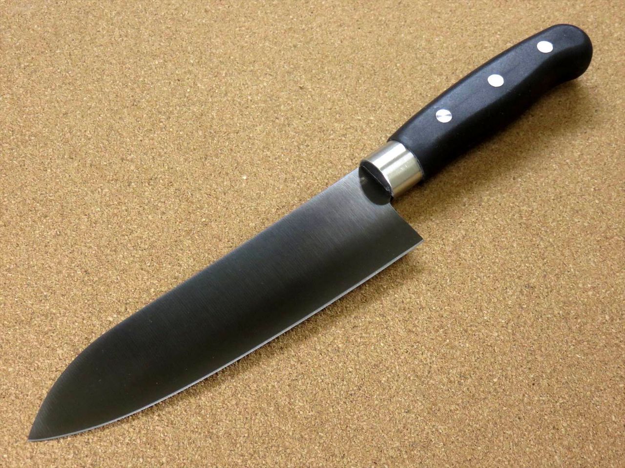 Japanese Masamune Kitchen Dimple Santoku Knife 6.7" Titanium Coating SEKI JAPAN