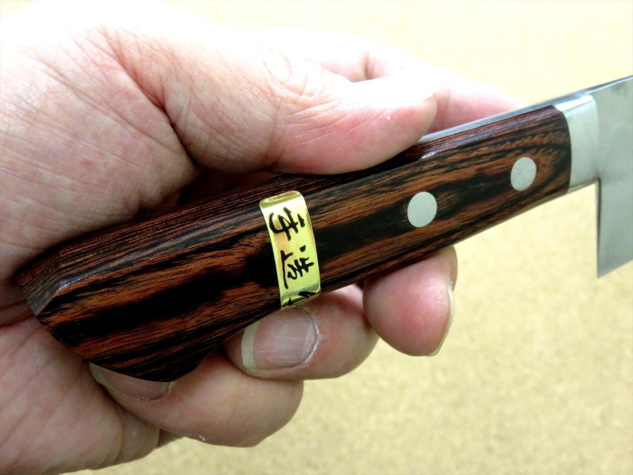 Japanese Kitchen Santoku Knife 170mm 6.7 inch 3 Layers Hammered Bolster JAPAN