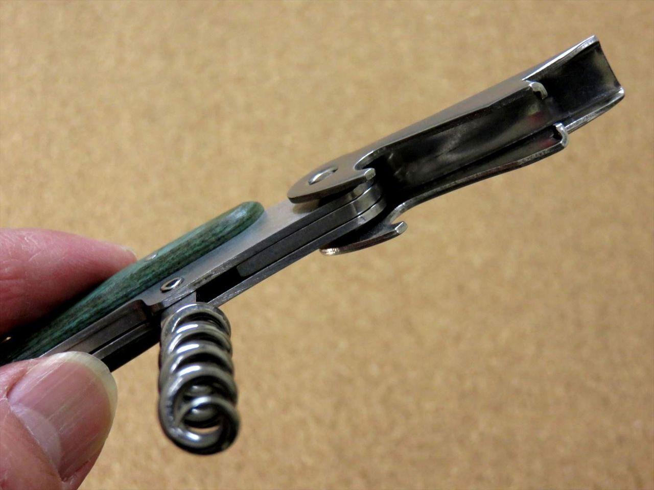 Japanese Sommelier Knife Corkscrew Wine Bottle Opener Green Plywood SEKI JAPAN