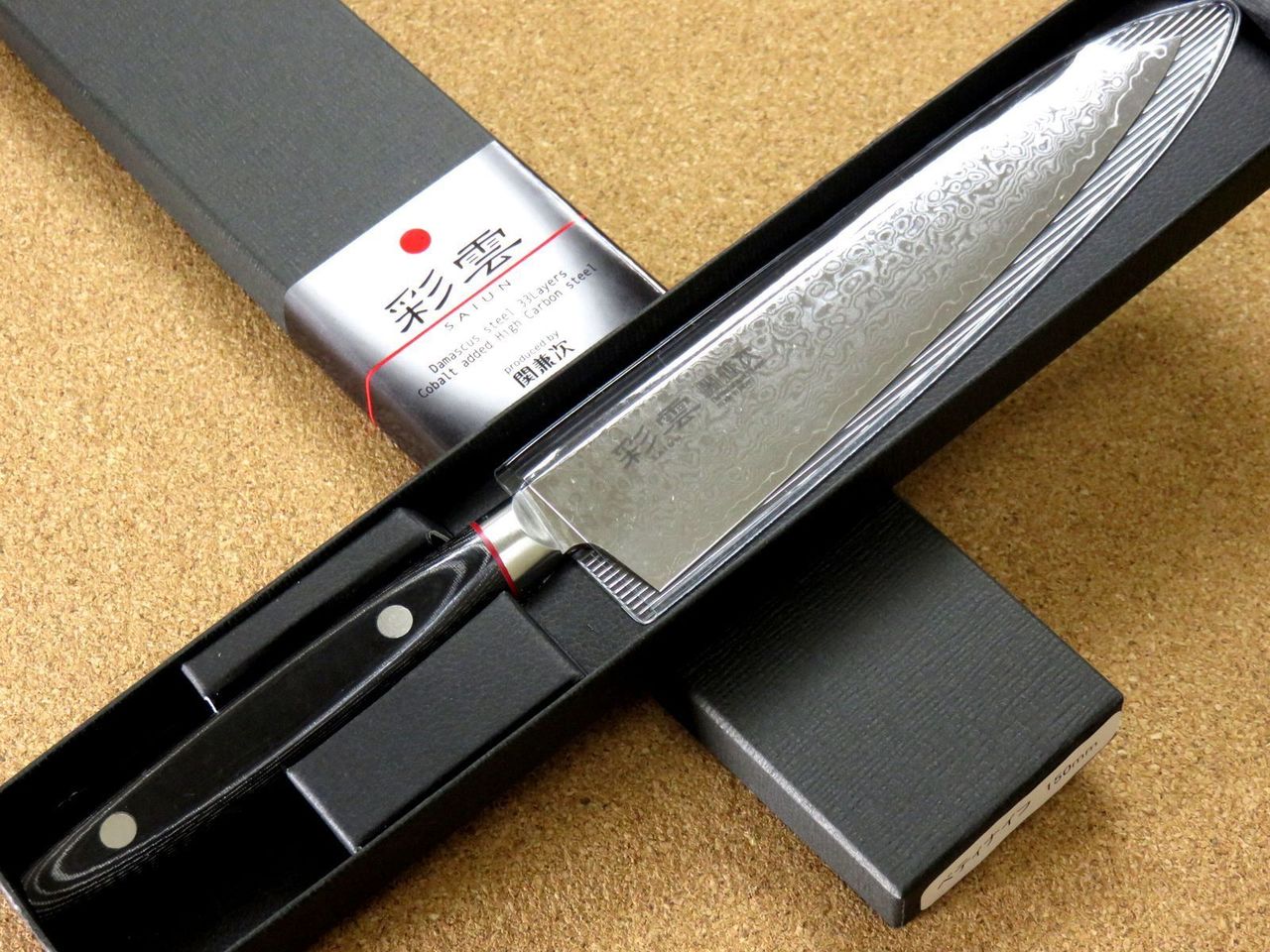 Japanese SAIUN Kitchen Petty Utility Knife 150mm 5.9" VG-10 Damascus SEKI JAPAN