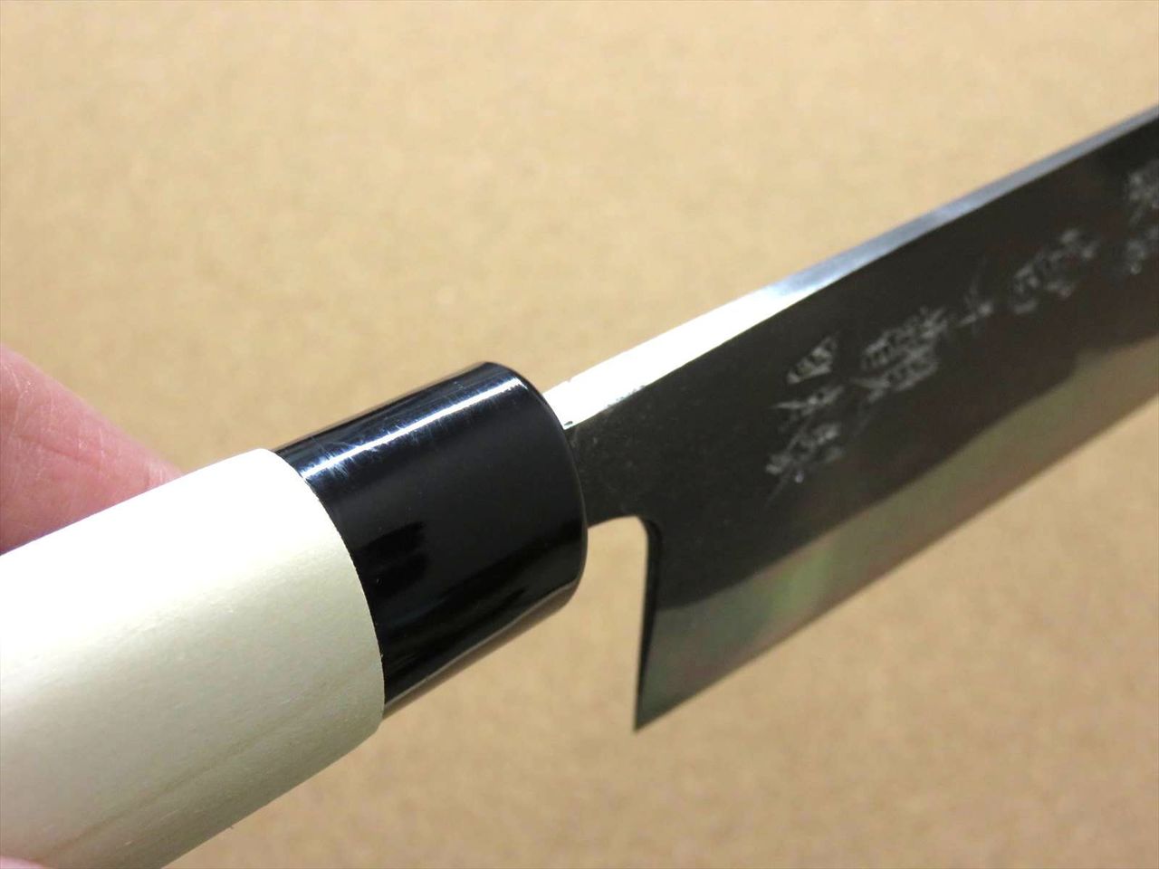 Japanese Kitchen Nakiri Vegetable Knife 7.1 inch Kuro-Uchi Blue Steel #2 JAPAN