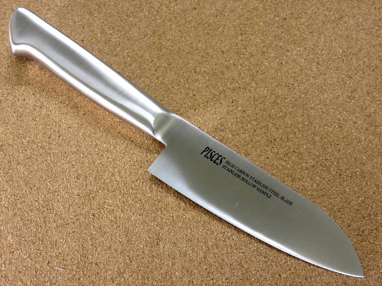 Japanese Pisces Kitchen Small Santoku Knife 5.3 inch Stainless Handle SEKI JAPAN