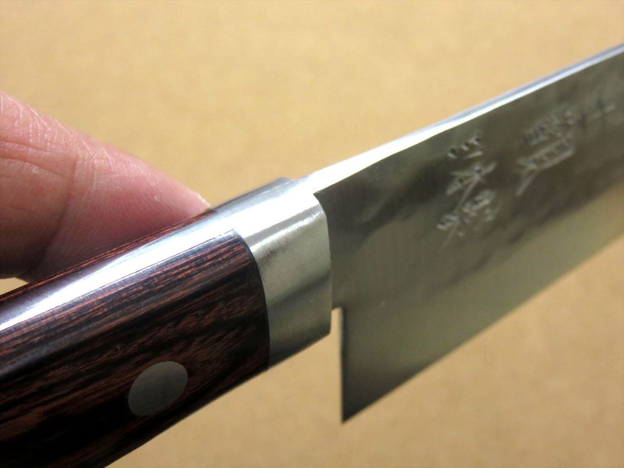 Japanese Kitchen Santoku Knife 170mm 6.7 inch 3 Layers Hammered Bolster JAPAN