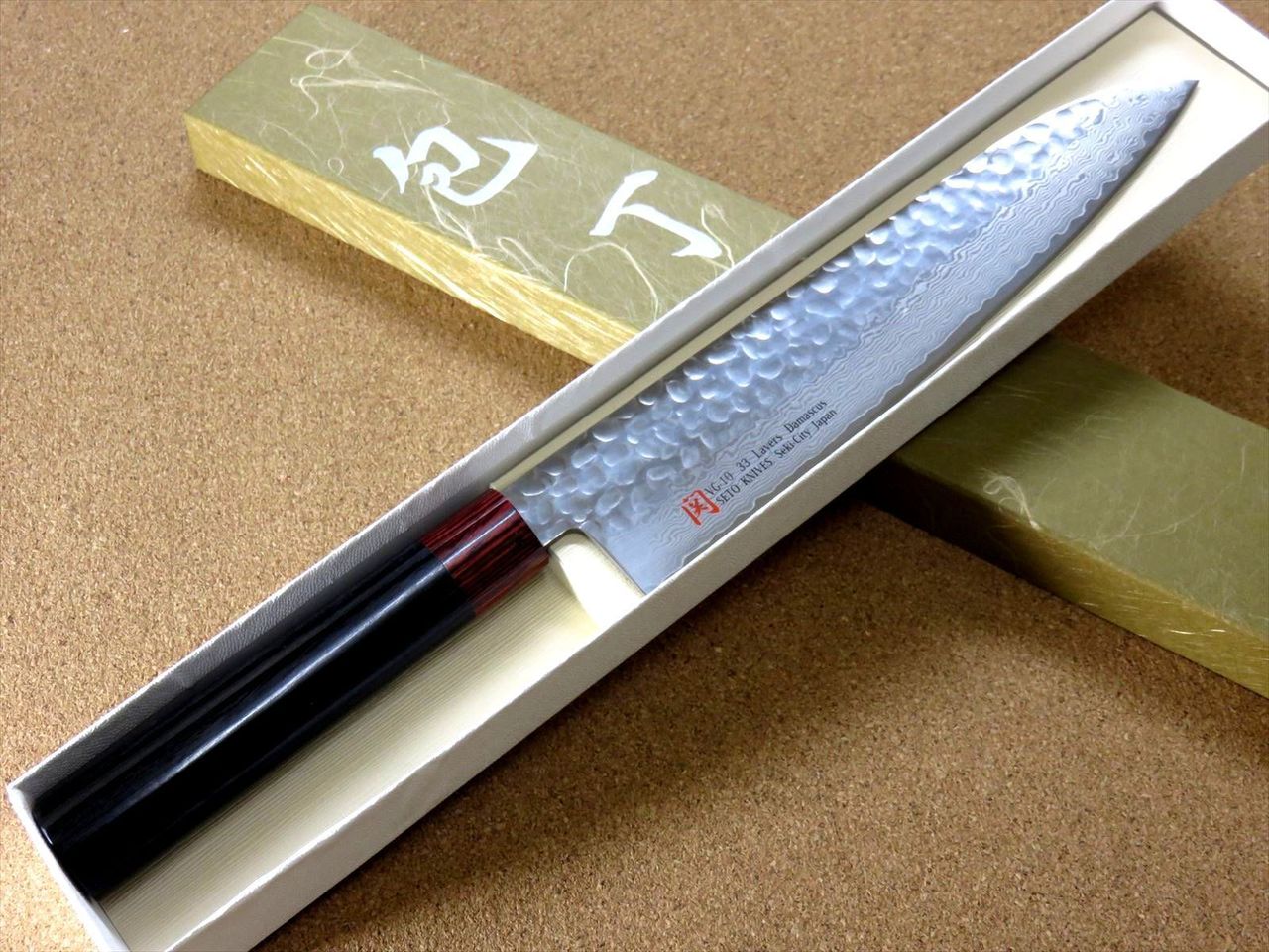 Japanese SETO ISEYA-I Kitchen Gyuto Chef Knife 8.3" Damascus Hammered SEKI JAPAN