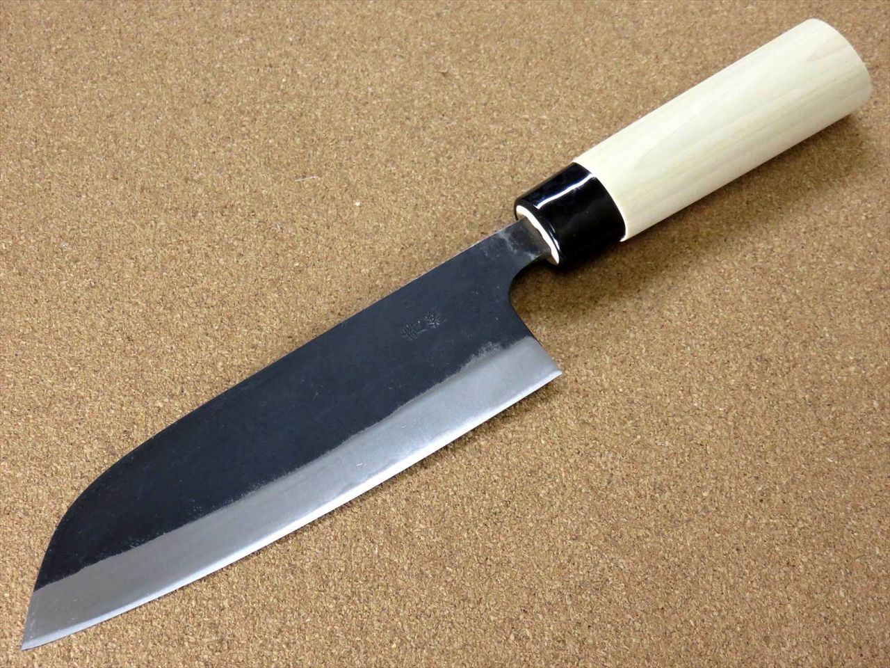 Japanese Kitchen Santoku Knife 160mm 6.3 inch Kuro-Uchi Blue Steel #2 SEKI JAPAN