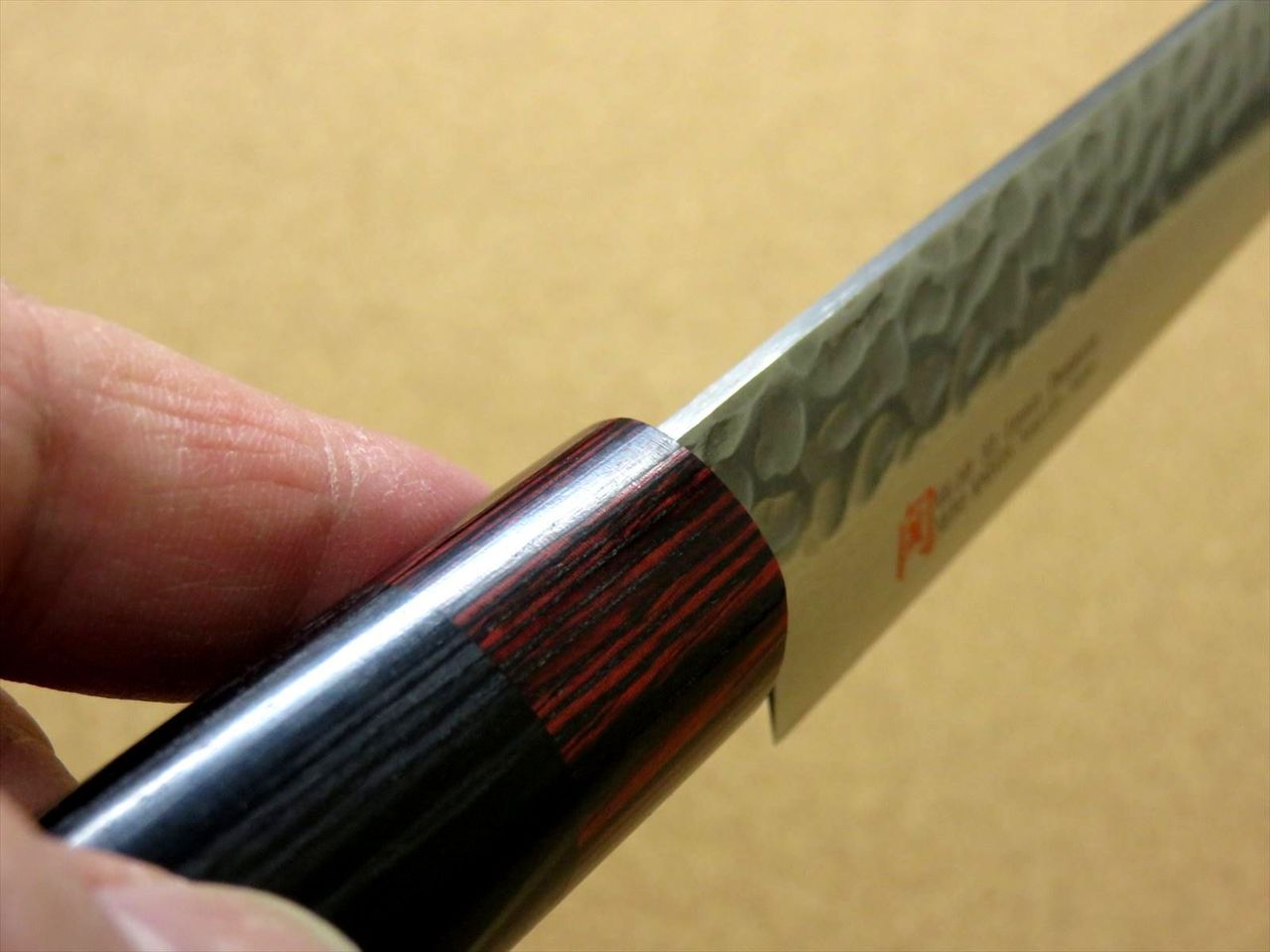 Japanese SETO ISEYA-I Kitchen Sashimi Knife 8.3" Damascus Hammered SEKI JAPAN
