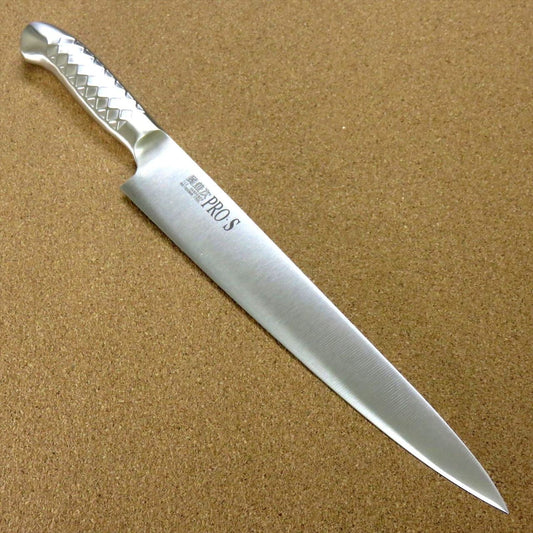 Japanese PRO-S Kitchen Sujihiki Slicing Knife 9.4" Stainless Handle SEKI JAPAN