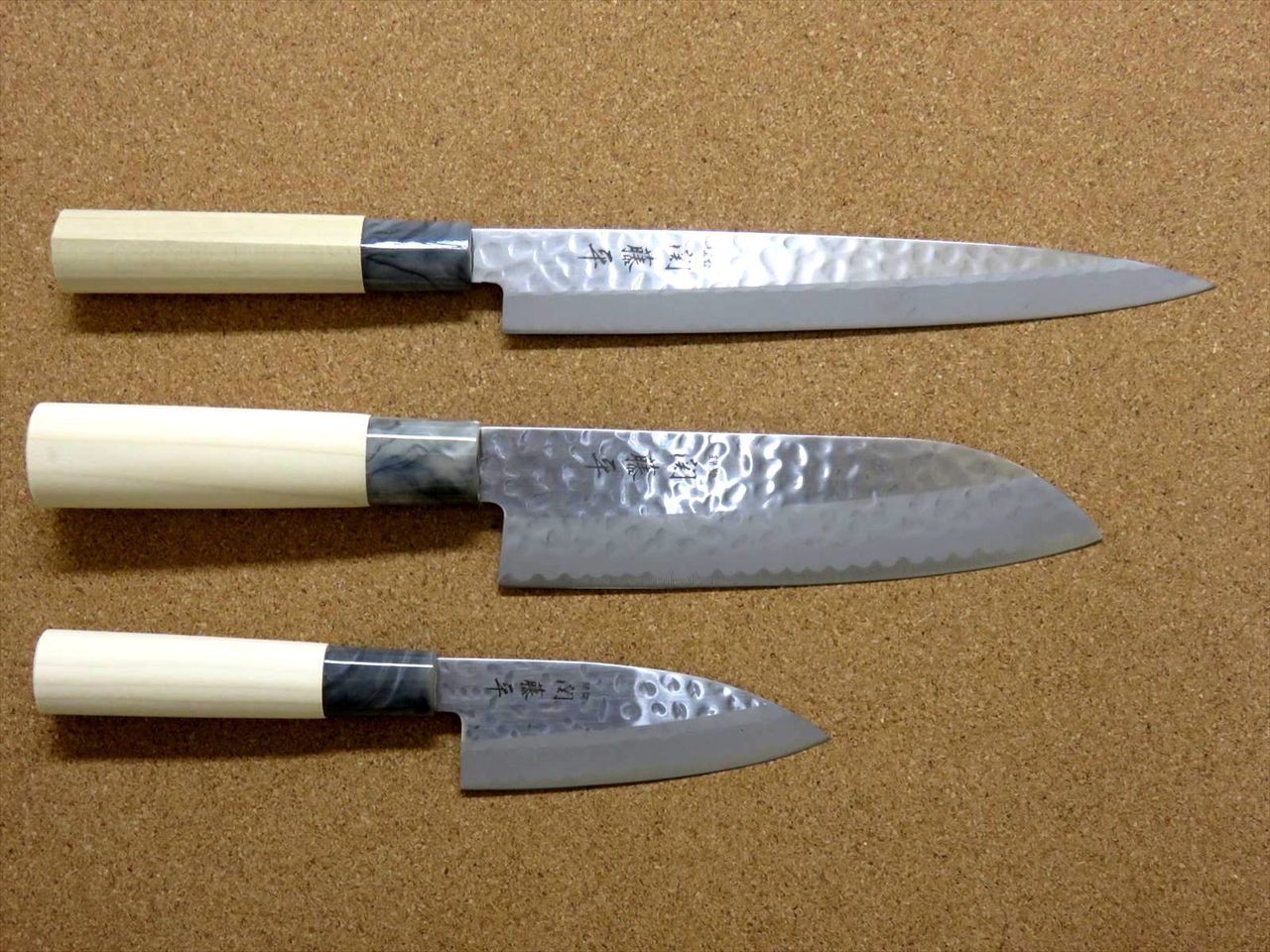 Japanese Yaxell SEKI TOBEI Kitchen Knife 3 pair sets Sashimi Santoku Fish JAPAN