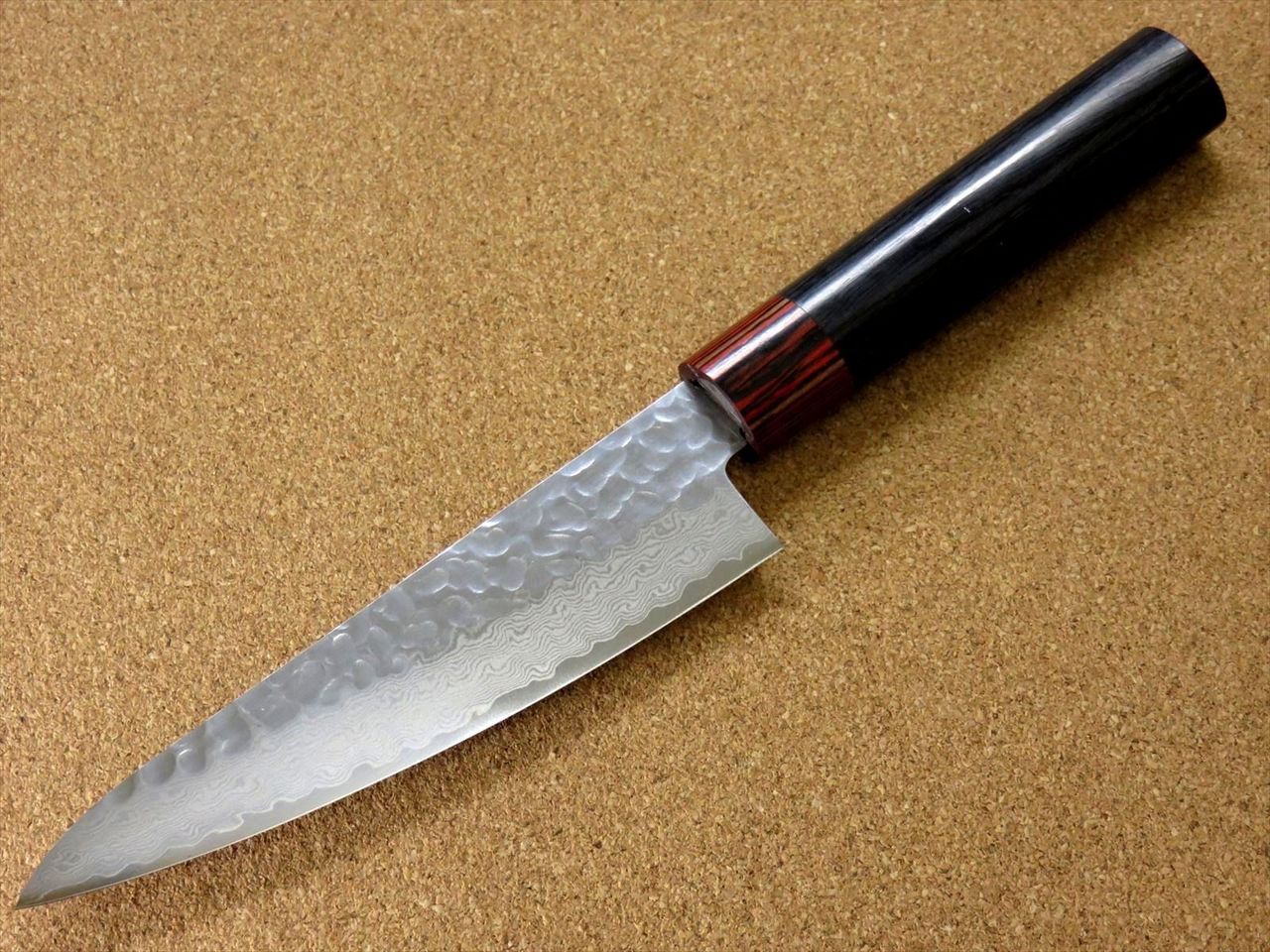 Japanese SETO ISEYA-I Kitchen Small Santoku Knife 5.3" Damascus Hammered JAPAN