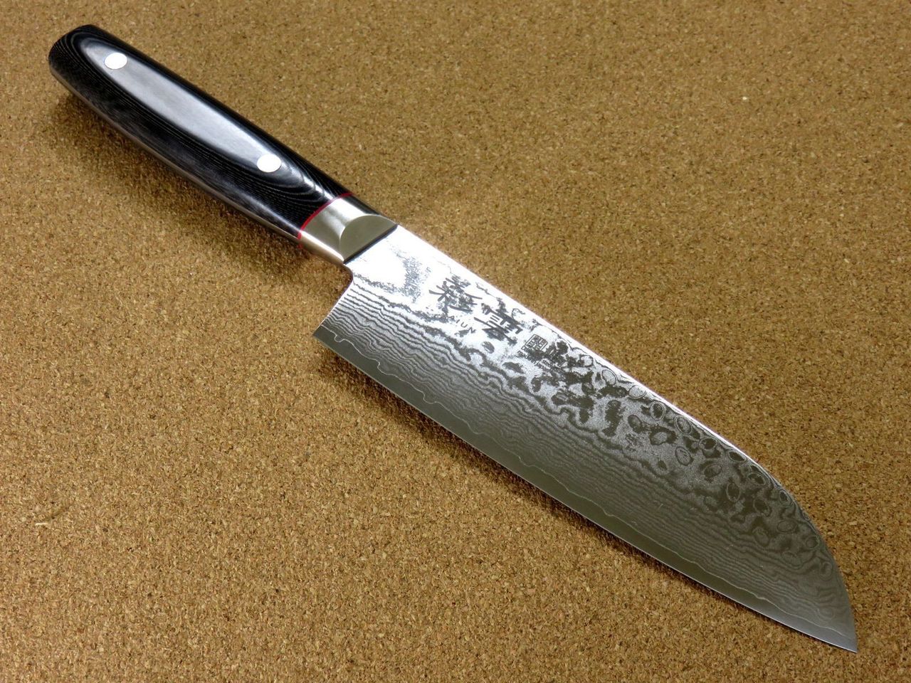 Japanese SAIUN Kitchen Santoku Knife 170mm 6.7 inch VG-10 Damascus SEKI JAPAN