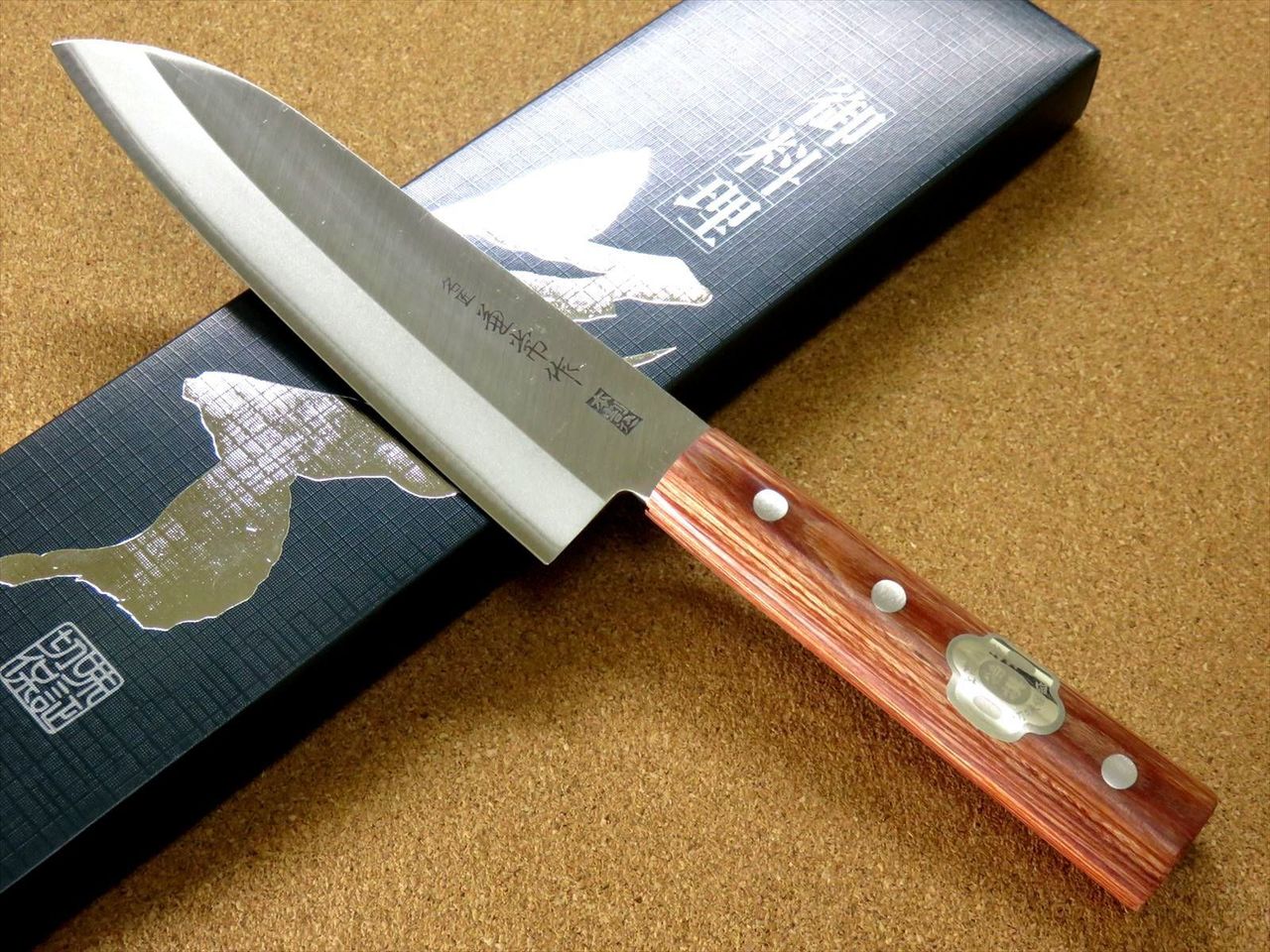 Japanese Kanetsune Kitchen Santoku Knife 165mm 6.5 inch Hon-Warikomi SEKI JAPAN