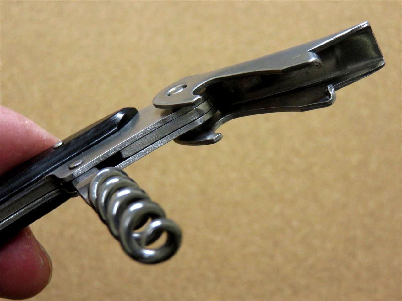 Japanese Sommelier Knife Corkscrew Wine Bottle Opener Black Plywood SEKI JAPAN