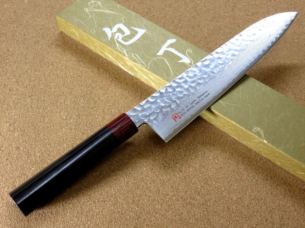 Japanese SETO ISEYA-I Kitchen Gyuto Chef Knife 8.3" Damascus Hammered SEKI JAPAN