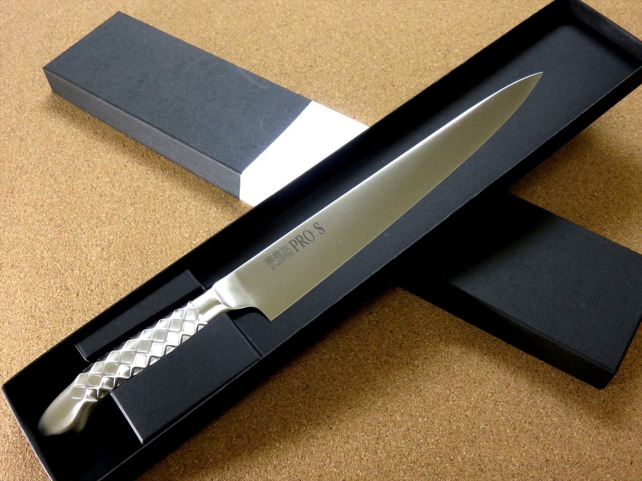 Japanese PRO-S Kitchen Sujihiki Slicing Knife 9.4" Stainless Handle SEKI JAPAN