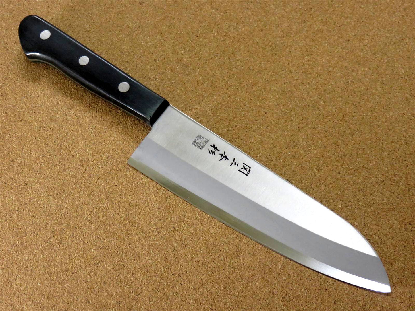 Japanese Fine Craft Seki Sanbonsugi Kitchen Santoku Knife 170mm 7 inch 8A JAPAN