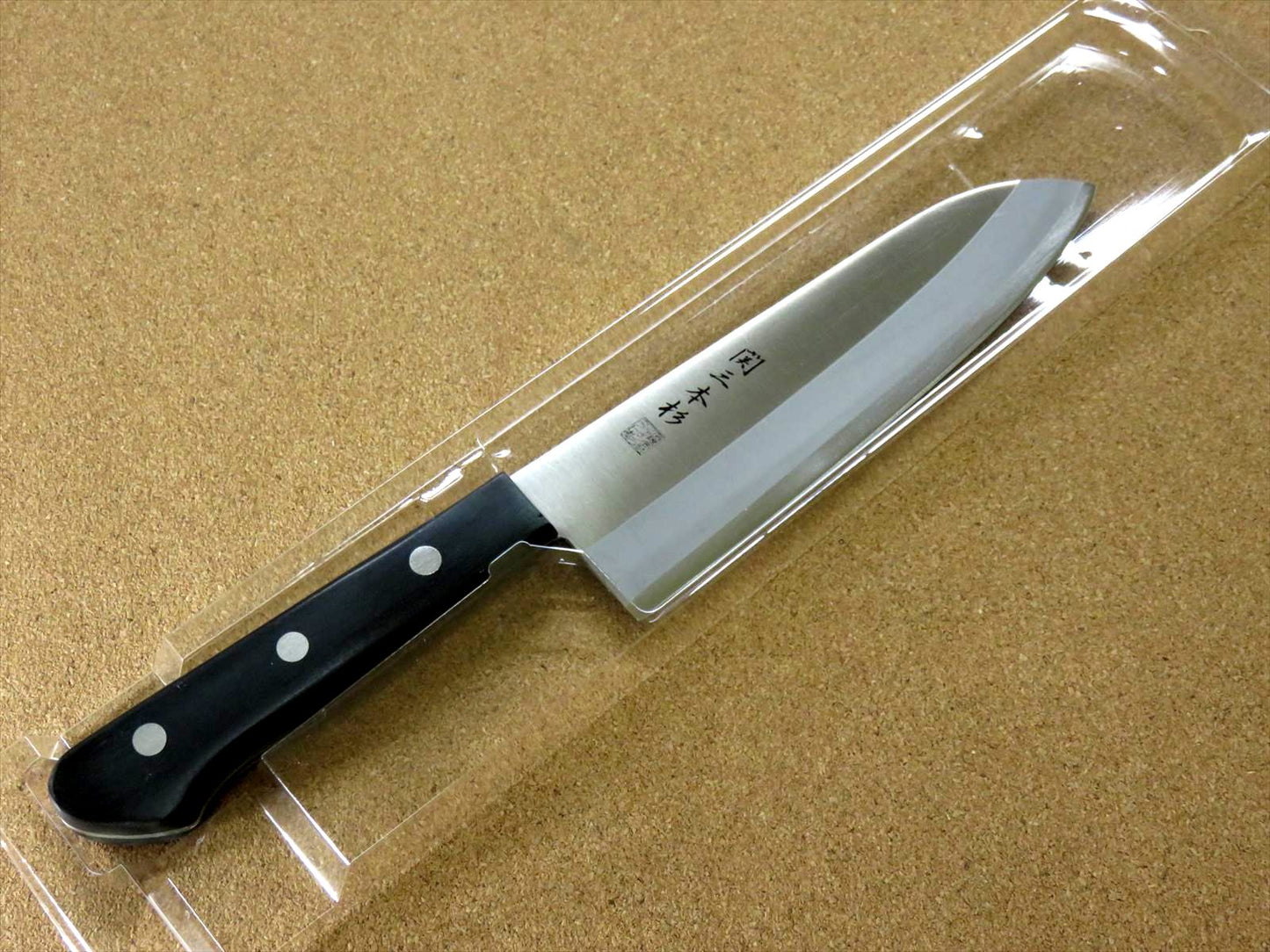 Japanese Fine Craft Seki Sanbonsugi Kitchen Santoku Knife 170mm 7 inch 8A JAPAN