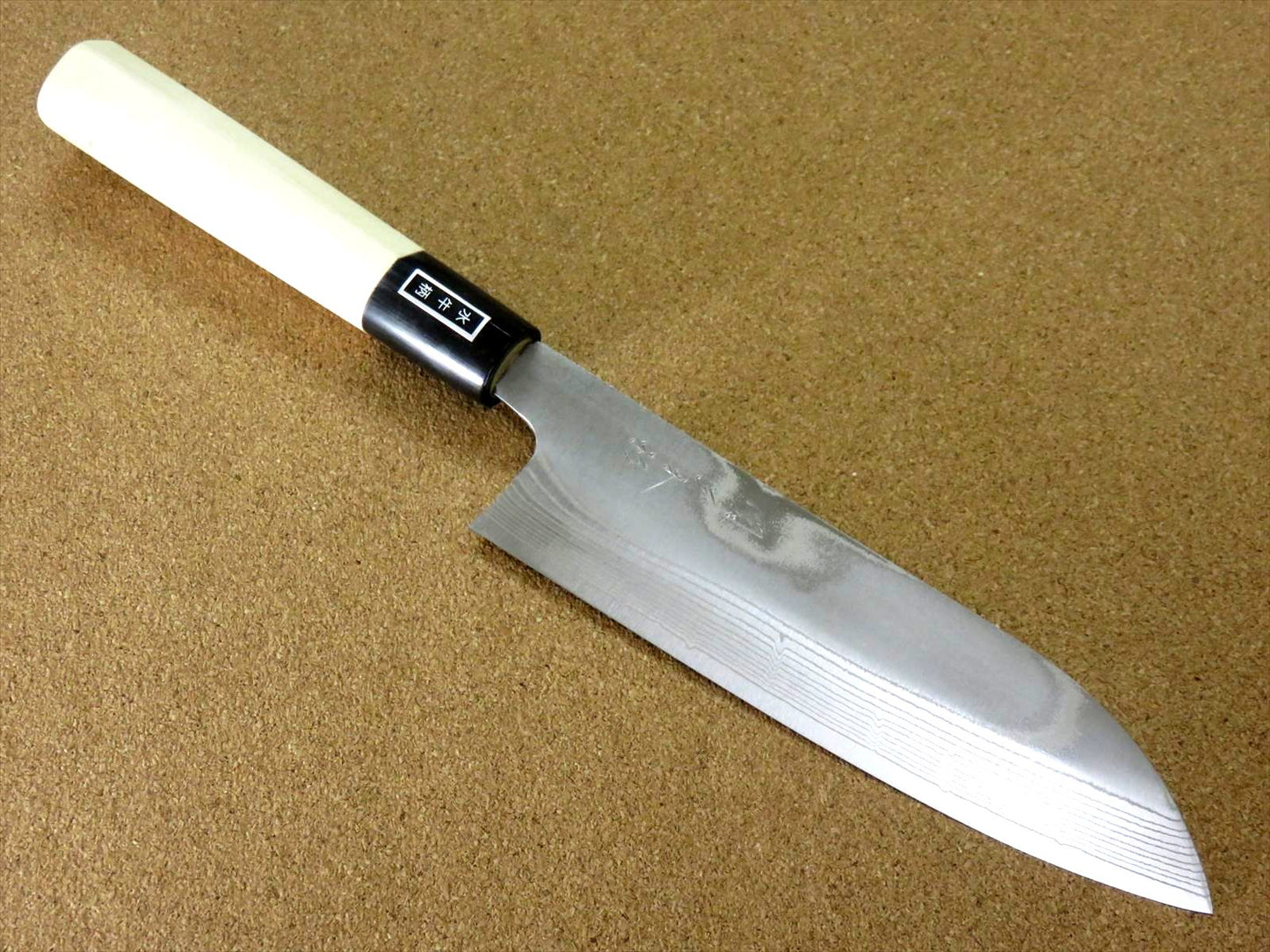 Japanese Fine Craft Kitchen Santoku Knife 7 in 10A Damascus 33 Layers SEKI JAPAN