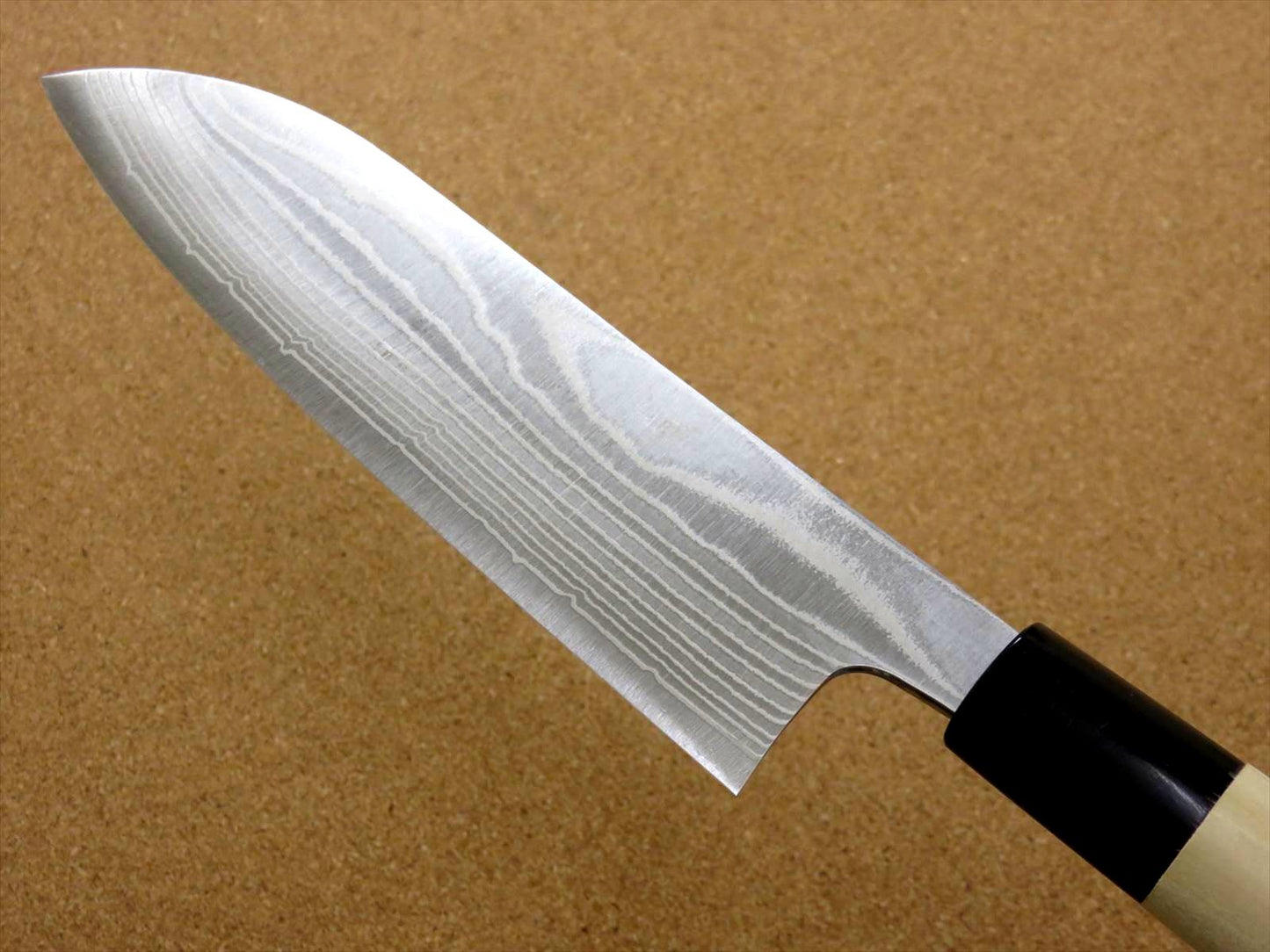 Japanese Fine Craft Kitchen Santoku Knife 7 in 10A Damascus 33 Layers SEKI JAPAN