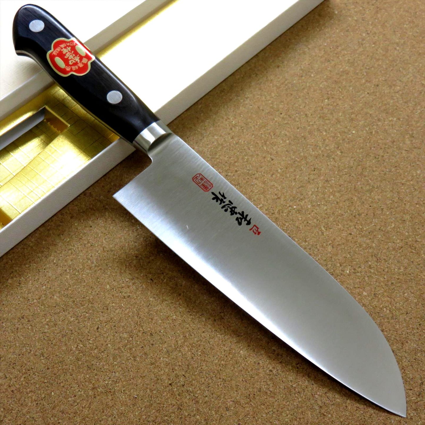 Japanese Professional Cook Kitchen Santoku Knife 175mm 7 inch VG-1 SEKI JAPAN