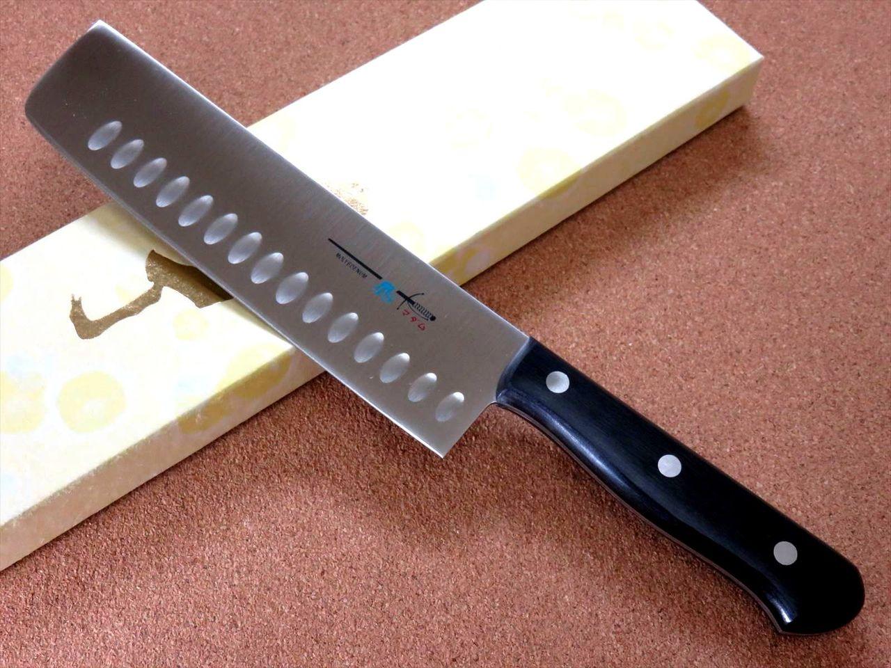 Japanese TS madam Kitchen Dimple Nakiri Vegetable Knife 175mm 7 inch SEKI JAPAN