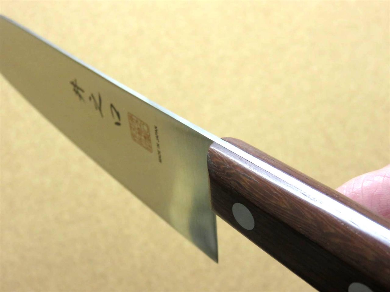Japanese Kitchen Santoku Knife 165mm 6.5" Natural Rose Wood Handle SEKI JAPAN