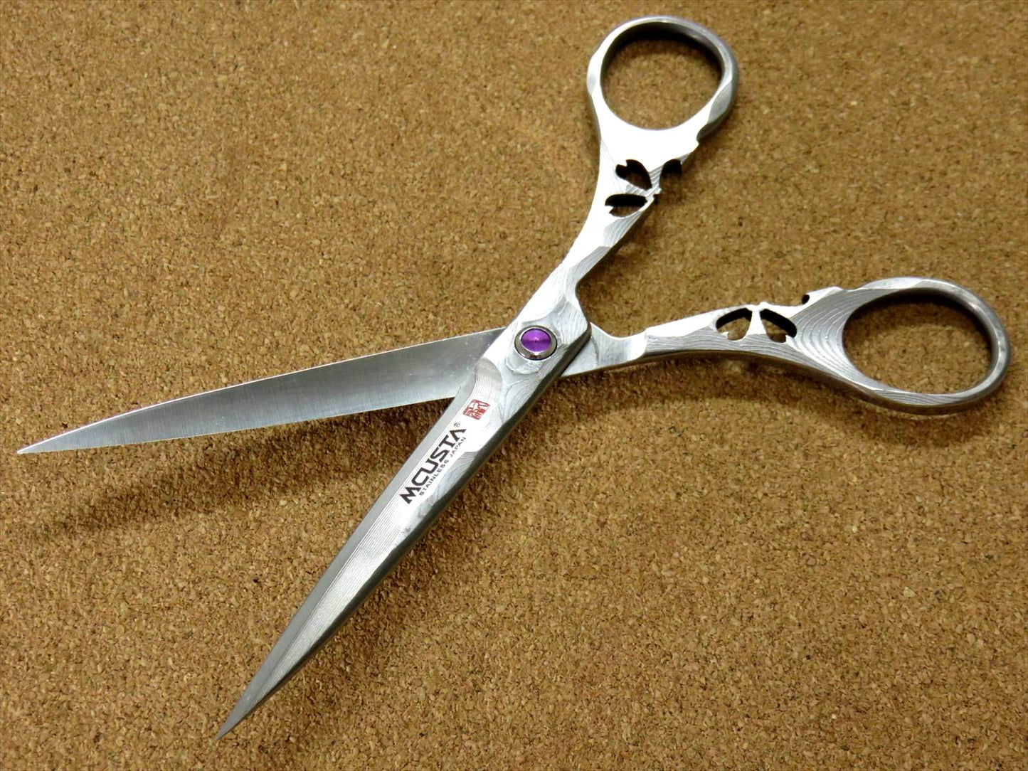 Japanese Cutlery MCUSTA Sakura Damascus Scissors 32 Layers VG-10 Blade JAPAN
