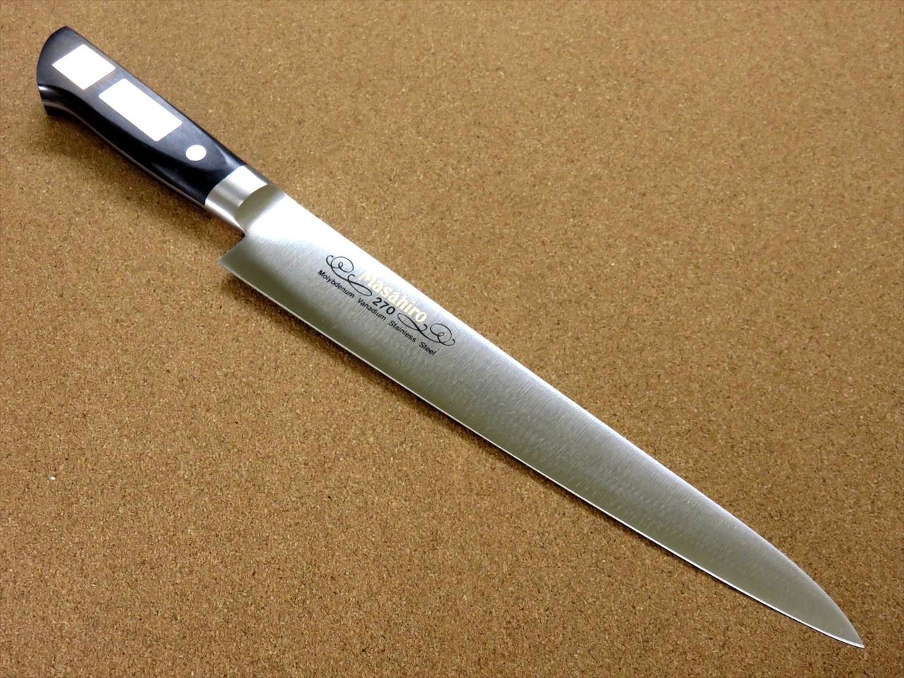 Japanese Masahiro Kitchen Sujihiki Slicing Knife 10.6" MV Kuchigane SEKI JAPAN