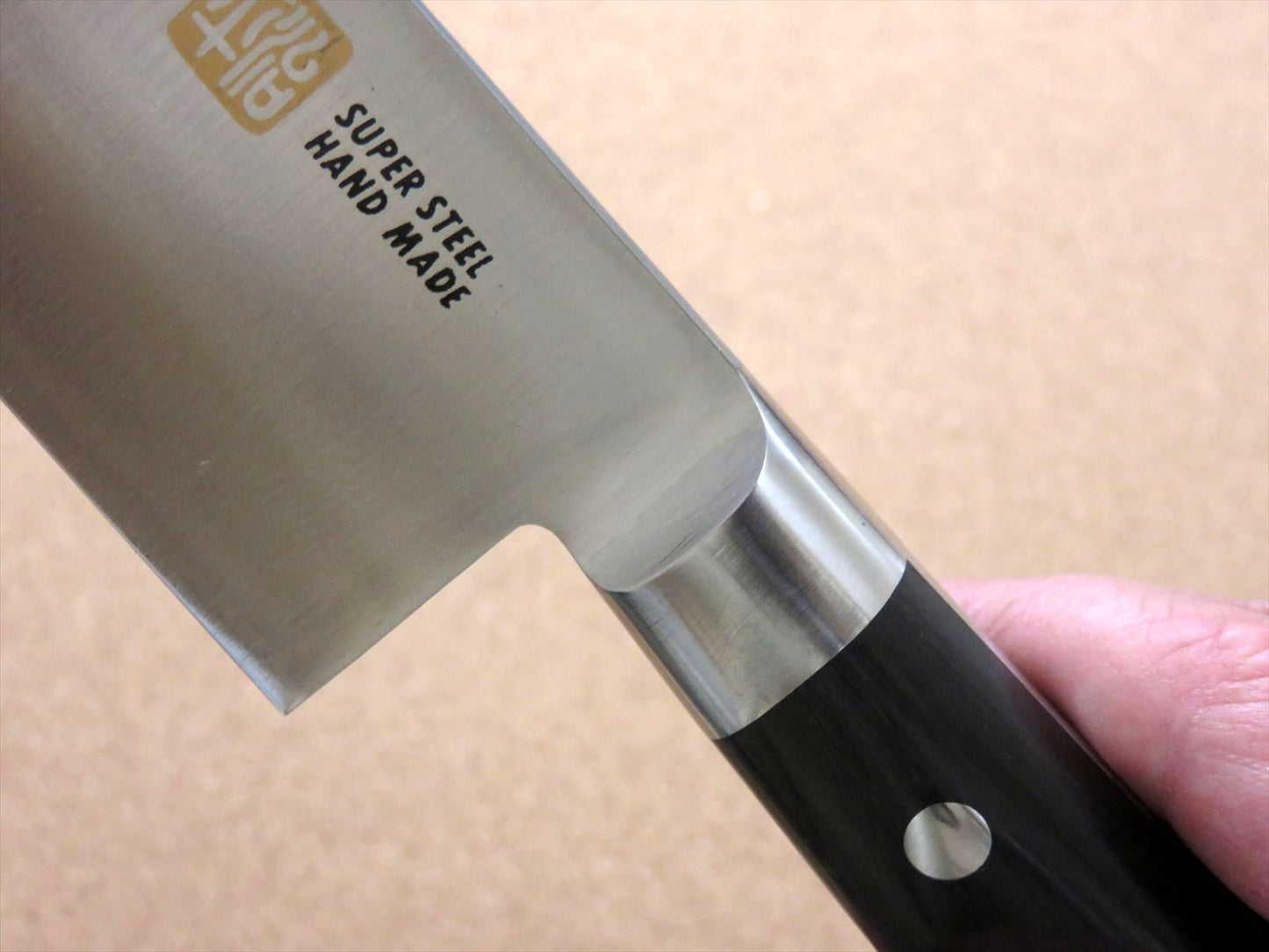 Japanese SETO-A ISEYA JIHEI Kitchen Santoku Knife 180mm 7 in Bolster SEKI JAPAN