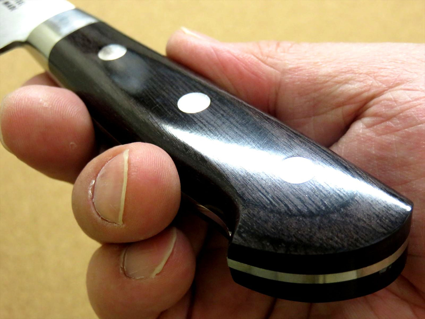 Japanese SETO-A ISEYA JIHEI Kitchen Santoku Knife 180mm 7 in Bolster SEKI JAPAN