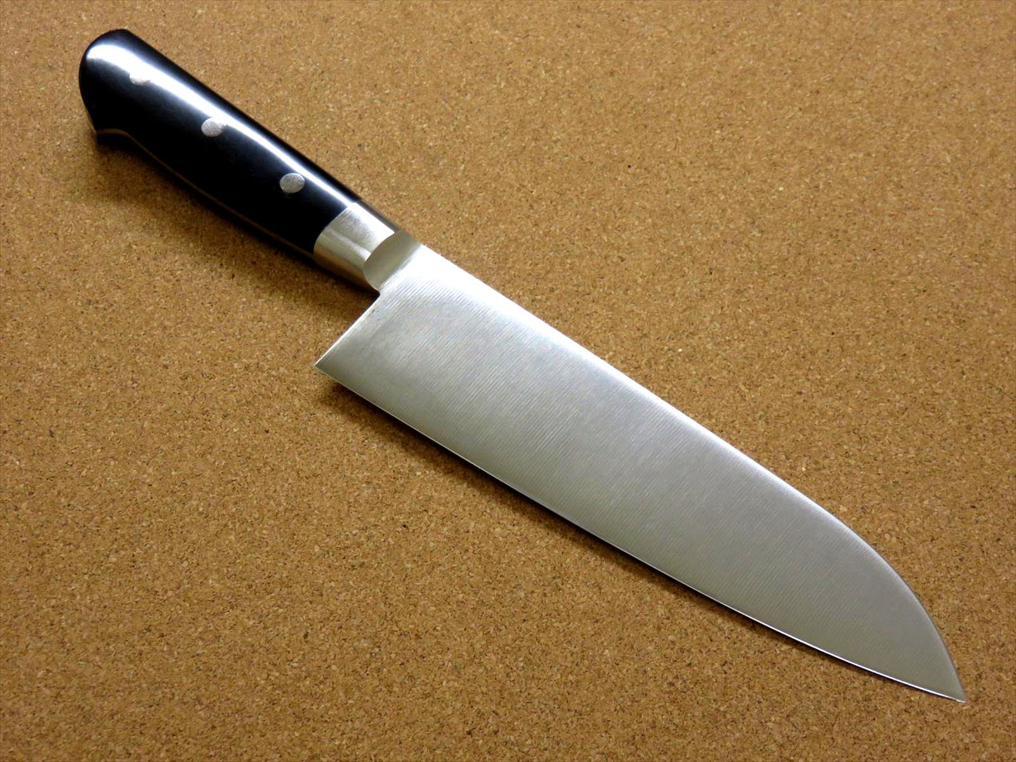 Japanese SETO-F ISEYA JIHEI Kitchen Santoku Knife 180mm 7 in Bolster SEKI JAPAN