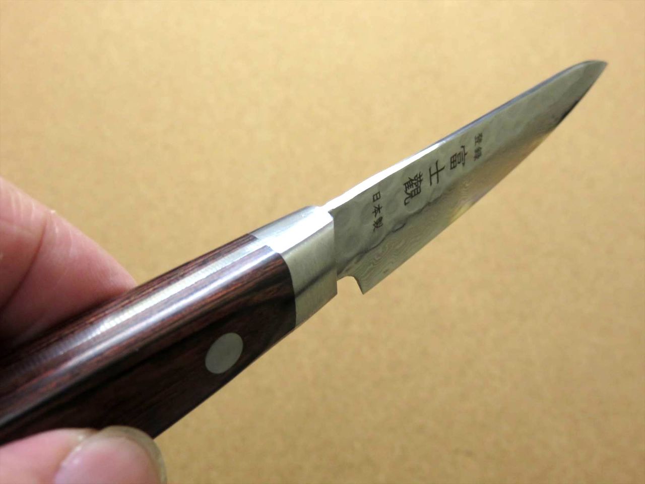 Japanese FUJIMI Kitchen Paring Knife 3" Hammer Forged VG-10 Damascus From JAPAN