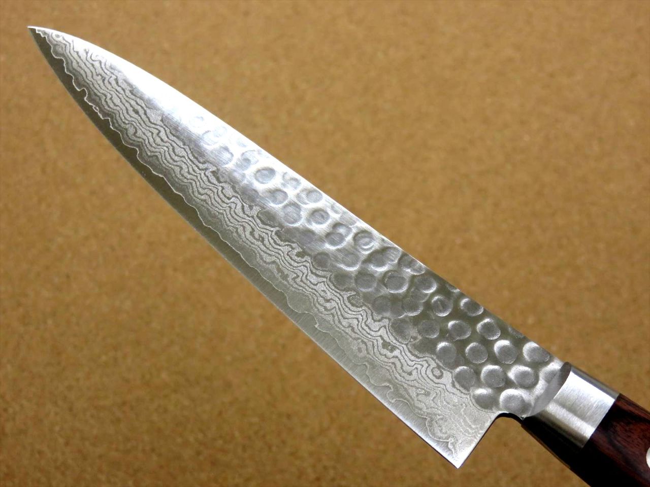 Japanese FUJIMI Kitchen Utility Knife 5.5" Hammer Forged VG-10 Damascus From JAPAN