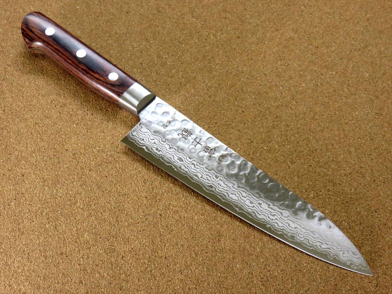 Japanese FUJIMI Kitchen Chef Knife 7" Hammer Forged VG-10 Damascus From JAPAN