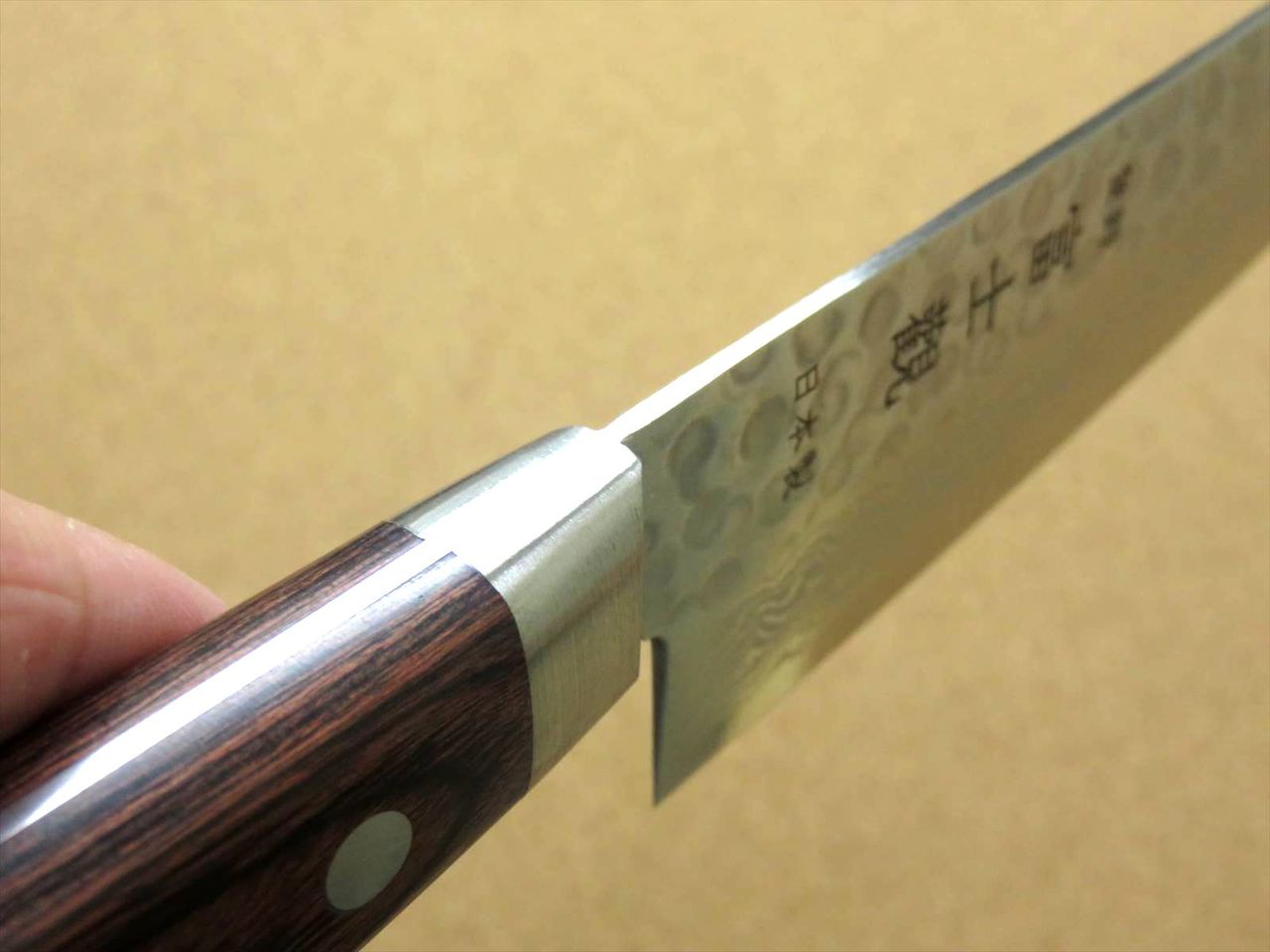 Japanese FUJIMI Kitchen Chef Knife 7" Hammer Forged VG-10 Damascus From JAPAN