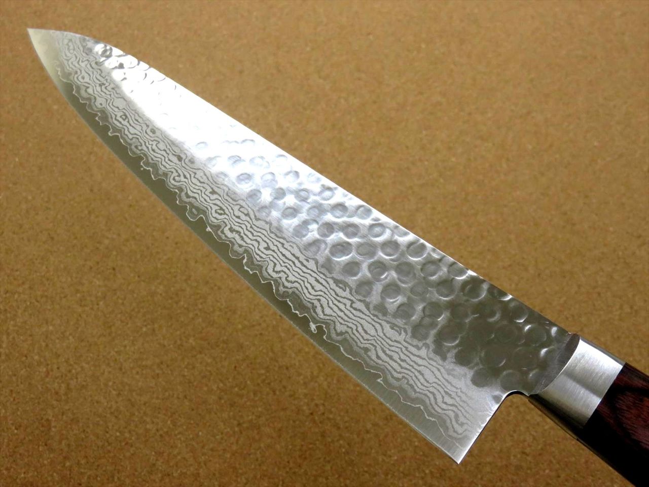 Japanese FUJIMI Kitchen Chef Knife 9" Hammer Forged VG-10 Damascus From JAPAN