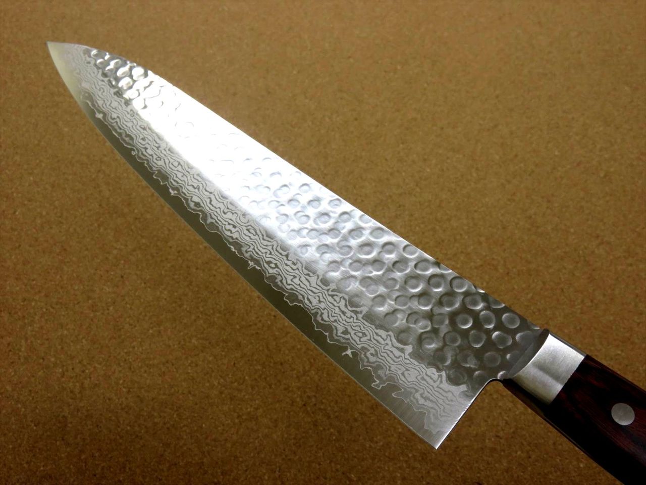Japanese FUJIMI Kitchen Chef Knife 10.6" Hammer Forged VG-10 Damascus From JAPAN