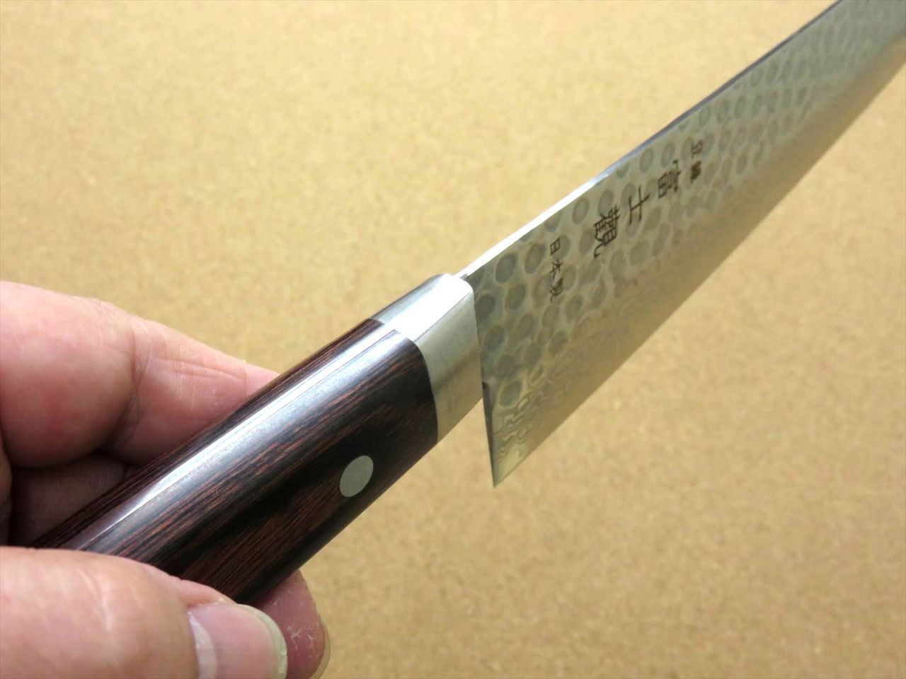 Japanese FUJIMI Kitchen Chef Knife 10.6" Hammer Forged VG-10 Damascus From JAPAN