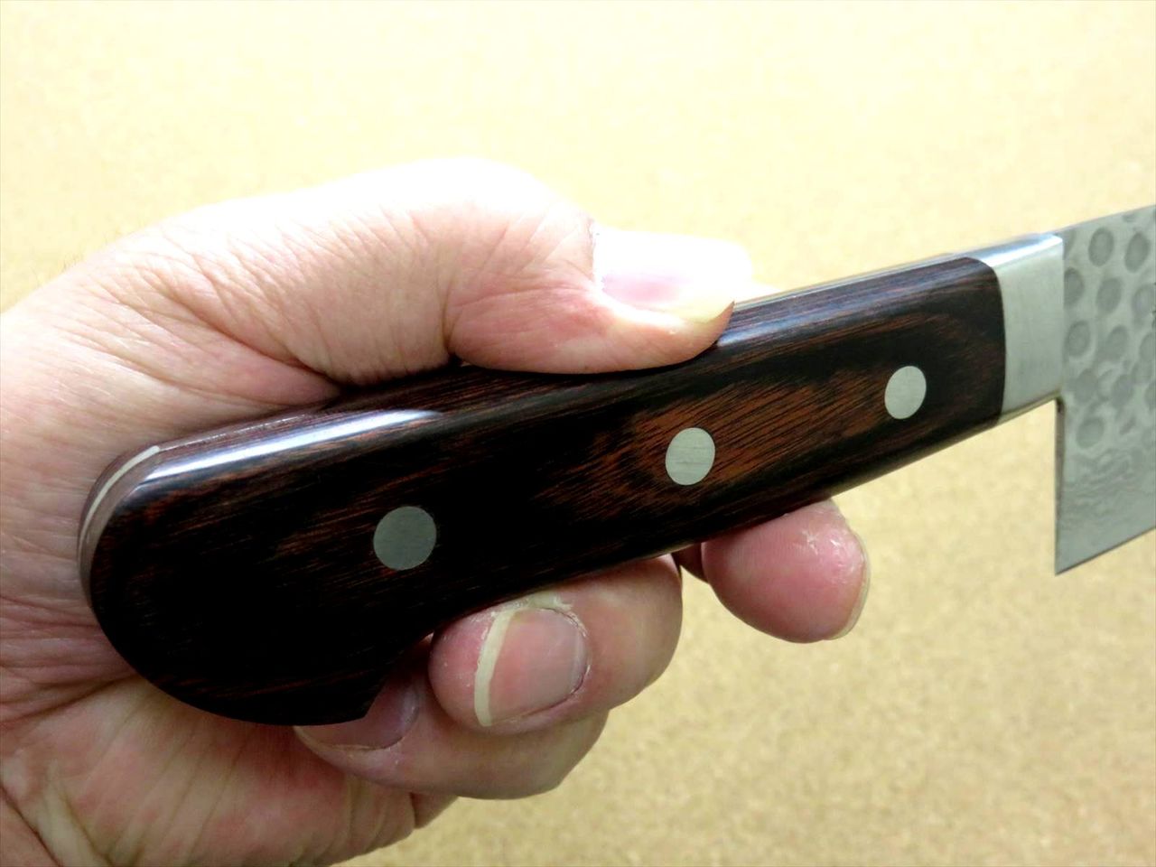 Japanese FUJIMI Kitchen Chef Knife 10.6" Hammer Forged VG-10 Damascus From JAPAN