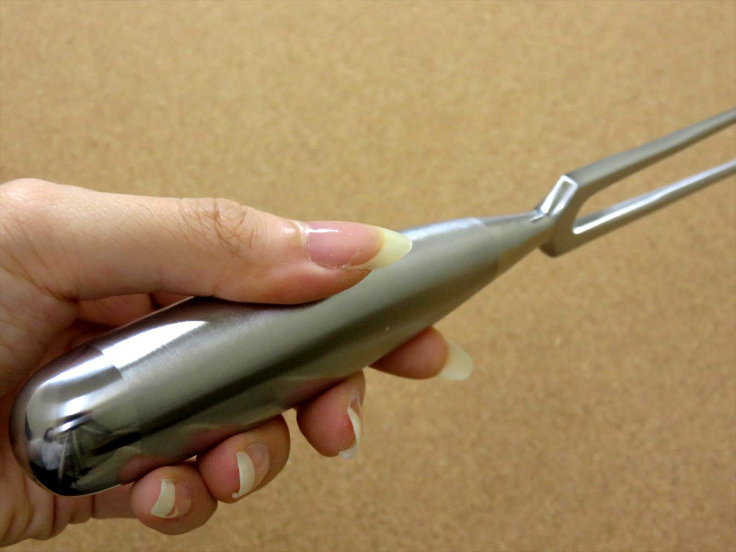 Japanese Kitchen Carving Fork 315mm 12 in All Stainless Steel Handle SEKI JAPAN