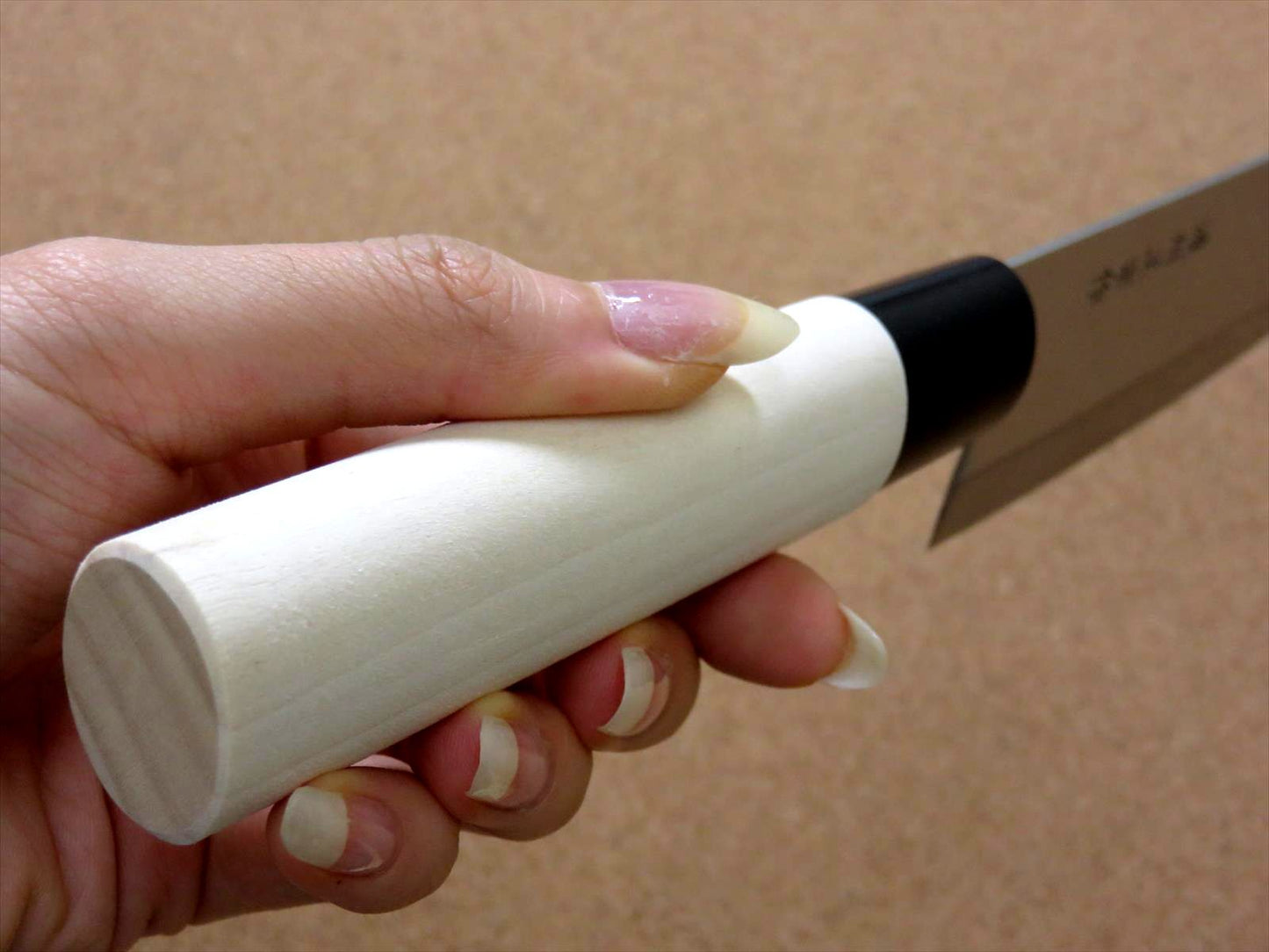 Japanese Masamune Kitchen Santoku Knife 170mm 7" Natural Wood Handle SEKI JAPAN